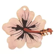 25x30mm Plexiglas hibiscus flower pendant - Pink x1