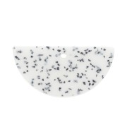 20x39.5mm Resin half moon pendant - White and Black Terrazzo x1|raw }}