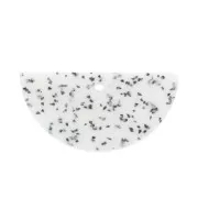 20x39.5mm Resin half moon pendant - White and Black Terrazzo x1