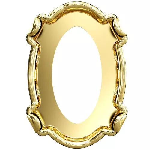 6x4mm Oval-shaped Cabochon setting PureCrystal 4120 - Gold Tone x1