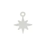 9x7mm 925 Sterling Silver North Star charm x1