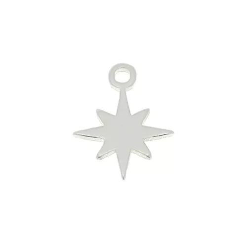 9x7mm 925 Sterling Silver North Star charm x1
