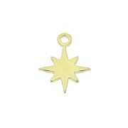 9x7mm 925 Sterling Silver North Star charm - Gold Tone x1|raw }}