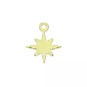 9x7mm 925 Sterling Silver North Star charm - Gold Tone x1