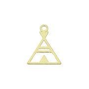 13x10mm 925 Sterling Silver Design triangle charm - Gold Tone x1|raw }}