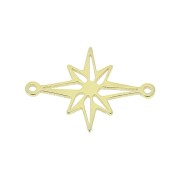 19x14mm 925 Sterling Silver North Star Spacer - Gold Tone x1|raw }}