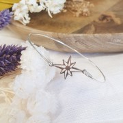 19x14mm 925 Sterling Silver North Star Spacer - Gold Tone x1