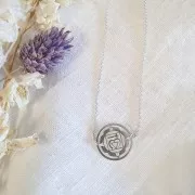 15mm 925 Sterling Silver Round  medal/spacer - Chakra n°1 - Root x1