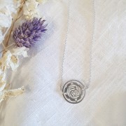 15mm 925 Sterling Silver Round  medal/spacer - Chakra n°3 - Solar Plexus x1