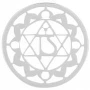 15mm 925 Sterling Silver Round  medal/spacer - Chakra n°4 - Heart x1|raw }}