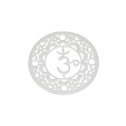 15mm 925 Sterling Silver Round  medal/spacer - Chakra n°7 - Crown x1|raw }}