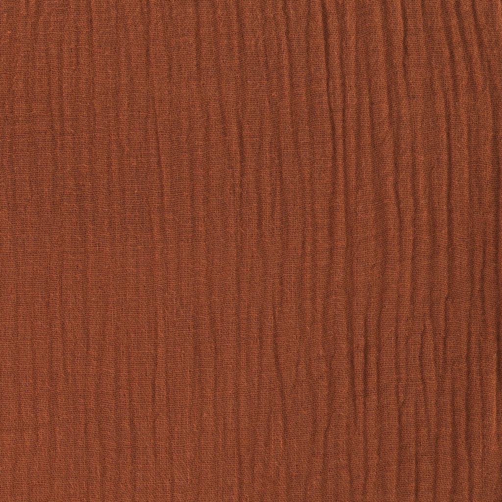 Plain double gauze cotton Fabric Rust x50cm Perles & Co