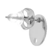 10mm Stainless steel hammered disc earstuds with hole x2
