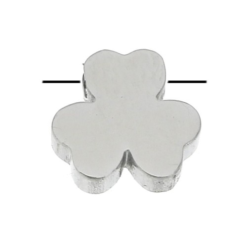 8mm Stainless Steel slider bead for 1.5 mm cord - Clover leaf x1