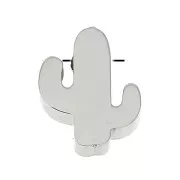 10x8mm Stainless Steel slider bead for 1.5 mm cord - Cactus x1