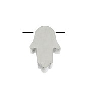 8x5.5mm Stainless Steel slider bead for 1.5 mm cord - Hamsa hand x1|raw }}
