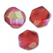 Fire Polished faceted round beads 4mm Fuchsia AB x50|raw }}