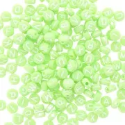 Assortment of 200 round 7mm alphabet letter beads - Light Green - White x1