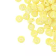 Assortment of 200 round 7mm alphabet letter beads - Yellow - White x1
