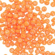 Assortment of 200 round 7mm alphabet letter beads - Orange - White x1|raw }}
