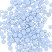 Assortment of 200 round 7mm alphabet letter beads - Pastel Blue - White x1