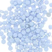 Assortment of 200 round 7mm alphabet letter beads - Pastel Blue - White x1