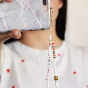 Assortment of 200 round 7mm alphabet letter beads - Pastel Blue - White x1