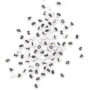Assortment of 100 round alphabet 7mm Numbers - White - Black x1