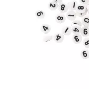 Assortment of 100 round alphabet 7mm Numbers - White - Black x1