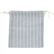 150x160mm Striped linen pouches for jewelry gifts - Light Blue- White x2