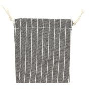 145x155 mm Striped linen pouches for jewelry gifts - Grey - White x2