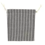 145x155 mm Striped linen pouches for jewelry gifts - Grey - White x2