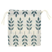 145x160mm Linen pouches with leaf pattern for jewellery gifts - Beige - Green x2|raw }}