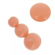 Assortment of 26 beads 6-8-10 mm and 2 cabochons in opaque resin - Coral x1