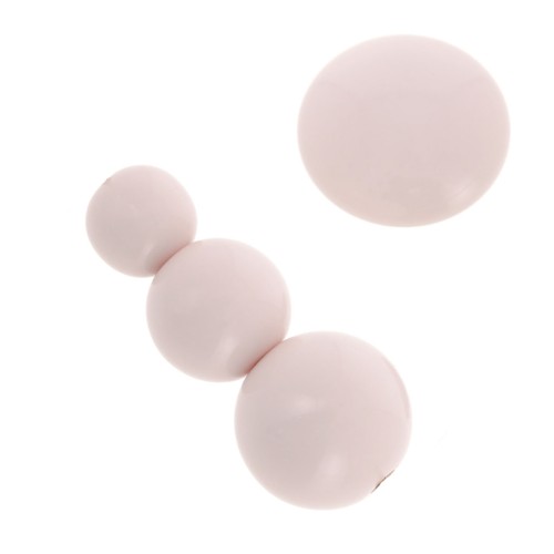 Assortment of 26 beads 6-8-10mm and 2 cabochons in opaque resin - Pastel Pink x1
