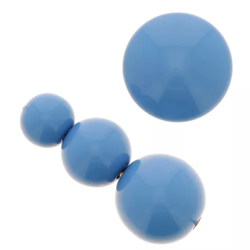 Assortment of 26 beads 6-8-10mm and 2 cabochons in opaque resin - Lapis Blue x1