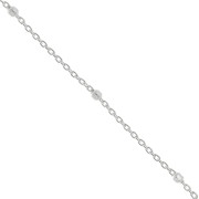 925 Sterling Silver 2mm cable chain (1x2) with faceted balls x50 cm|raw }}