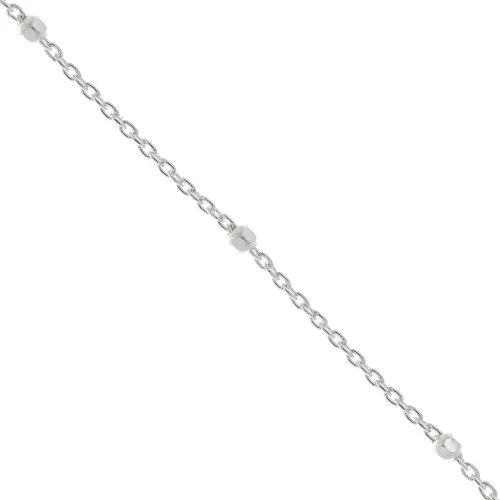 925 Sterling Silver 2mm cable chain (1x2) with faceted balls x50 cm