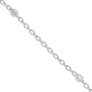 925 Sterling Silver 2mm cable chain (1x2) with faceted balls x50 cm