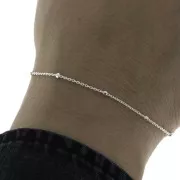 925 Sterling Silver 2mm cable chain (1x2) with faceted balls x50 cm