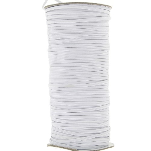 3mm Flat elastic band - White x180 m