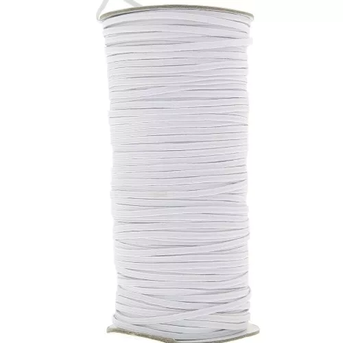3mm Flat elastic band - White x180 m
