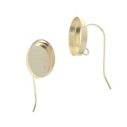 Oval earwires for 14x10 mm cabochon - open ring - Gold Filled x2|raw }}