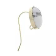 Oval earwires for 14x10 mm cabochon - open ring - Gold Filled x2
