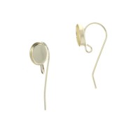 Oval earwires for 8x6 mm cabochon - open ring - Gold Filled x2|raw }}