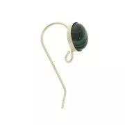 Oval earwires for 8x6 mm cabochon - open ring - Gold Filled x2