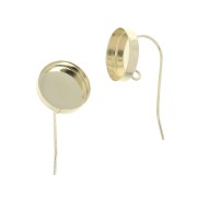 Round earwires for 12 mm cabochon - open ring - Gold Filled x2|raw }}