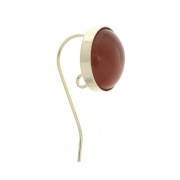 Round earwires for 12 mm cabochon - open ring - Gold Filled x2