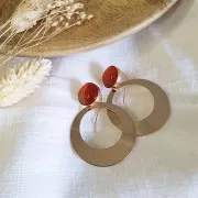 Round earwires for 12 mm cabochon - open ring - Gold Filled x2