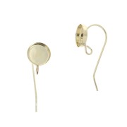 Round earwires for 8 mm cabochon - open ring - Gold Filled x2|raw }}